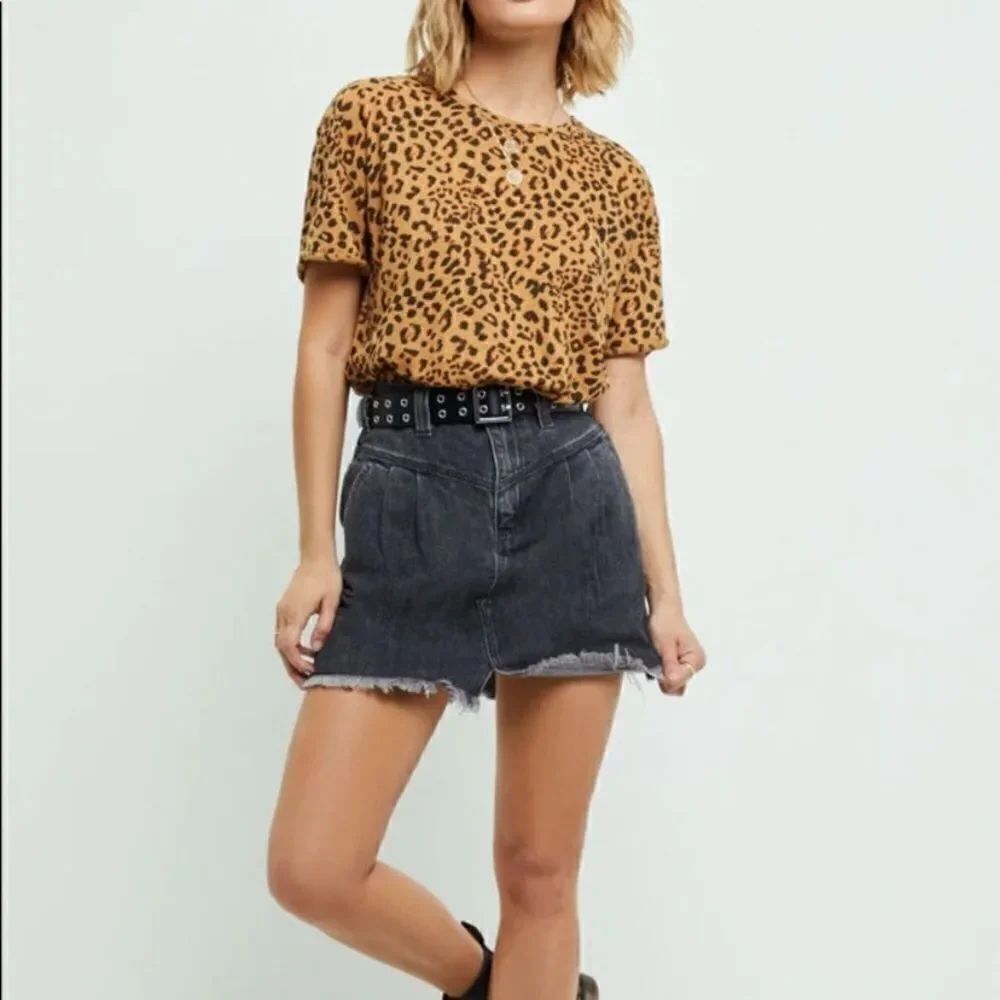 Free People Sidecar Black Mini Skirt Size 27/4